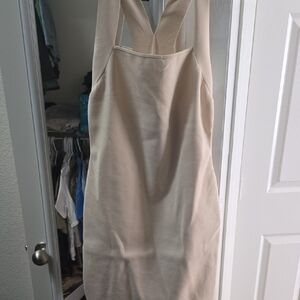 Express Cream Knit Dress (Body Contour)